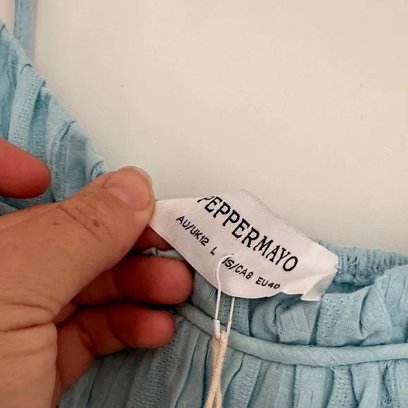 Peppermayo Exclusive - Jacinda Drop Waist Maxi Dress - Blue - Picture 7 of 7